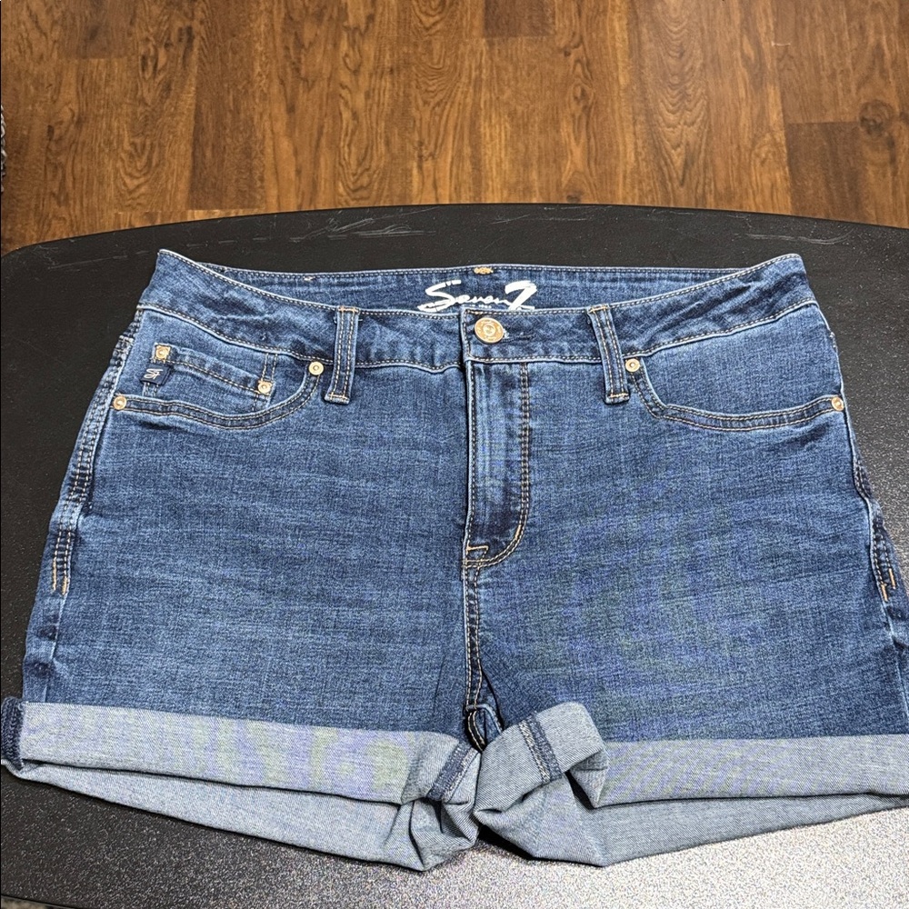 Seven7 Weekend Short Classic Blue Denim Shorts
